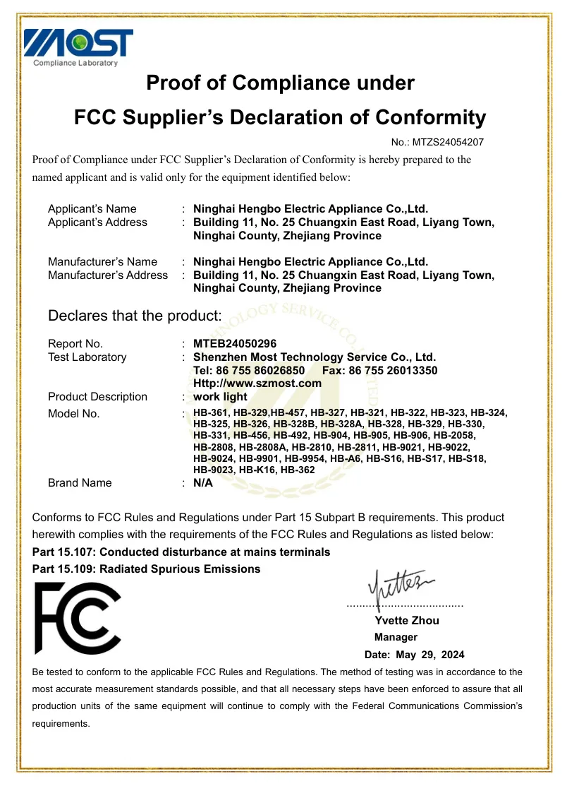 FCC certificate preview
